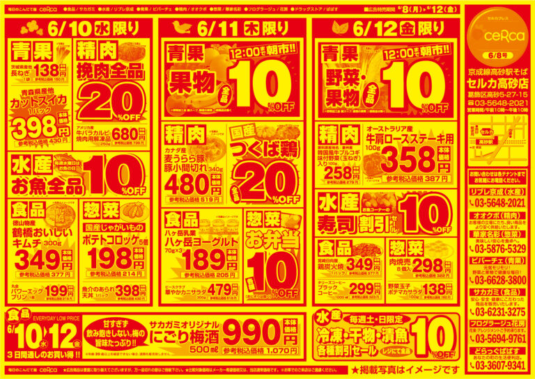「初夏のお買い得セール」チラシ (裏)